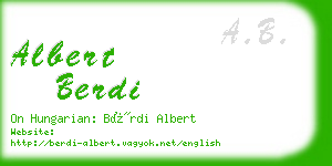 albert berdi business card